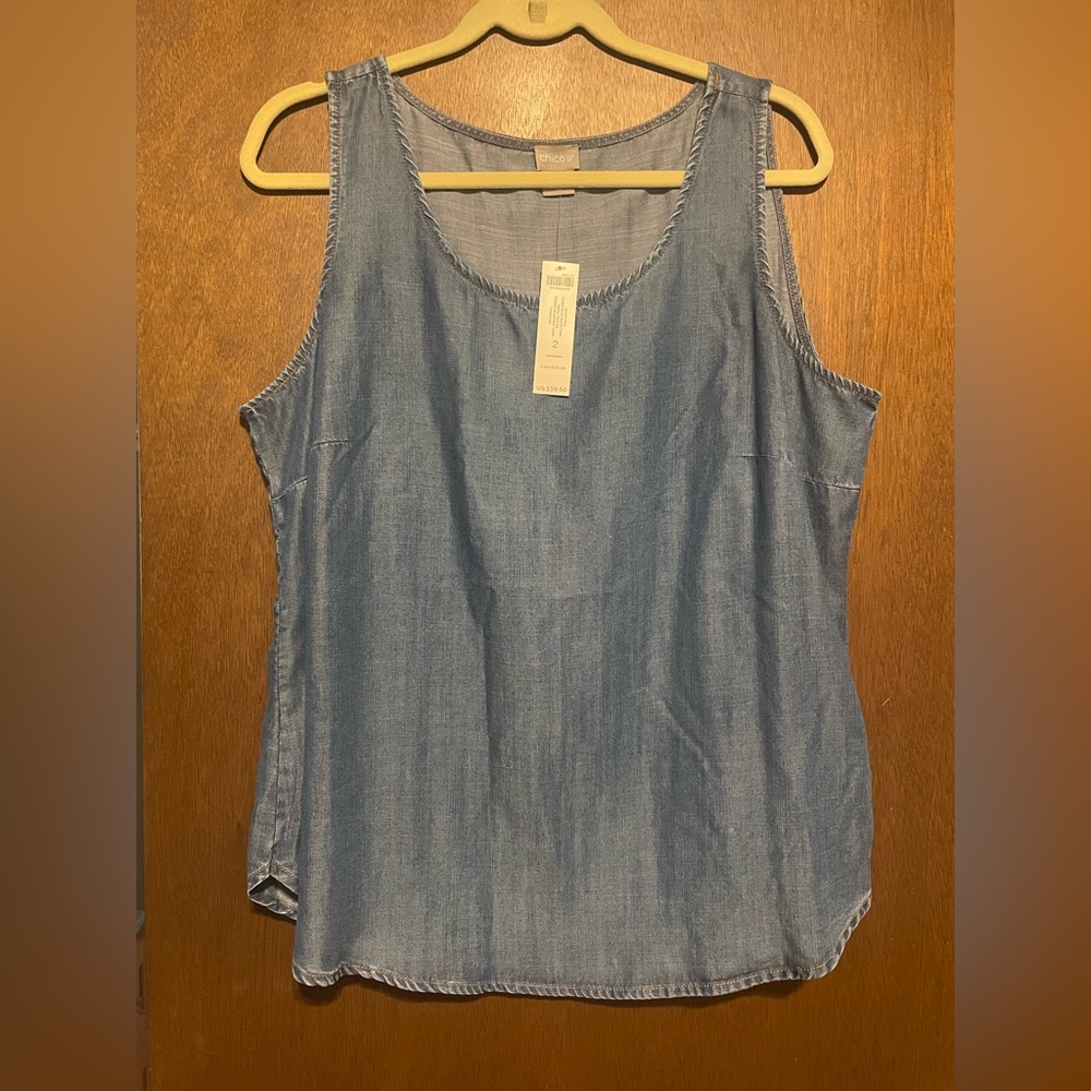 NWT - Chico’s Denim Sleeveless Top